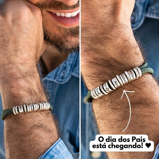 Pulseira Meu Pai Minha Vida - Aço Inoxidável - Gravação a Laser | Oferta Especial Dia dos Pais